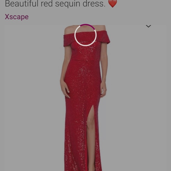 XSCAPE Women's Off-The-Shoulder Red Dress - Picture 6 of 9